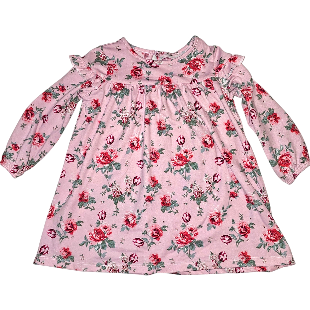 Nannette Baby Pink Floral Long Sleeve Dress | 24 Months - Picture 2 of 4